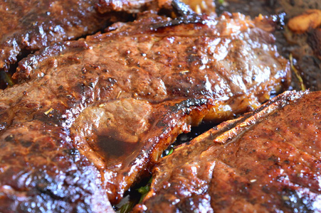 烤的 肋骨 油炸 猪肉 牛肉 烤架 午餐 烧烤 盘子 晚餐