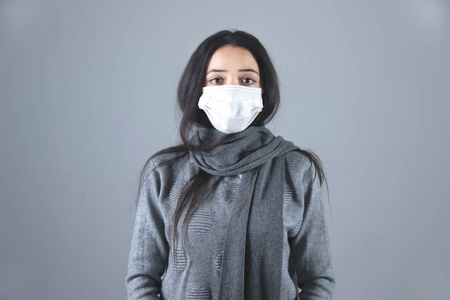 女人 病人 灰尘 健康 女士 肖像 保护 病毒 面具 污染