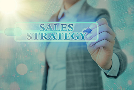 写下销售策略的笔记。商业照片展示计划达成和销售到你的目标市场营销。