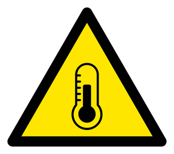 光栅温度警告三角形标志图标