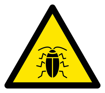 光栅蟑螂警告三角标志图标