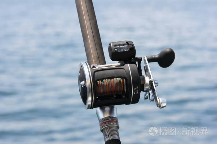 在海上拖曳线圈特写镜头捕鱼用品