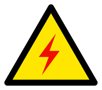 光栅电火花警告三角标志图标