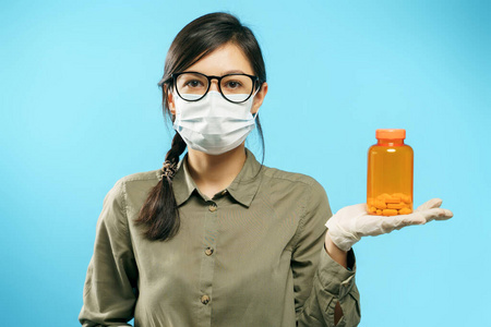 面具 手套 预防 面对 护士 感染 治疗 肺炎 女人 流行病