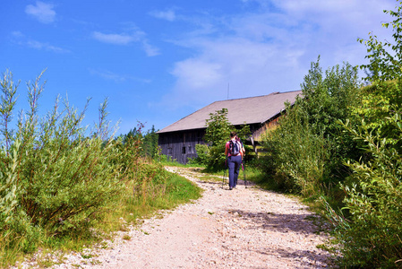 徒步旅行 公园 阿尔卑斯山 反射 旅游业 旅行者 意大利