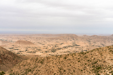 小山 土地 杰贝尔 突尼斯 全景图 沙漠 陨石坑 旅行 天空
