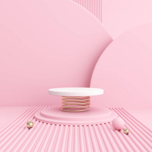 立方体 艺术 反弹 展览 粉红色 动态 场景 讲台 平台