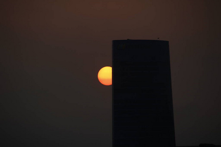 文化 傍晚 吸引力 全景图 城市 风景 太阳 市中心 轮廓