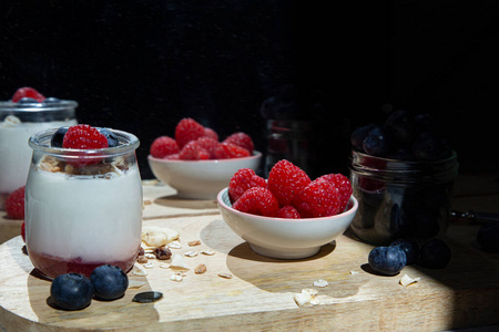 健康 早餐 烹饪 浆果 健身 美味的 营养 夏天 蓝莓 格兰诺拉麦片