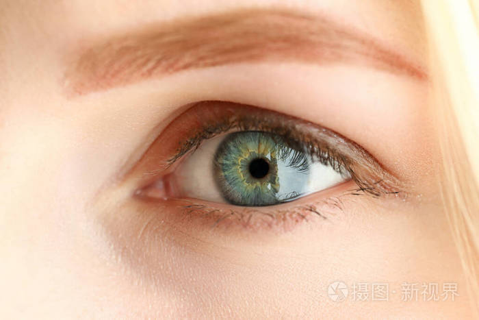 女左灰绿色惊艳眼睛