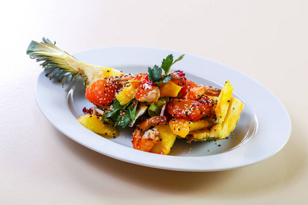 菠萝 服务 夏威夷 美食家 美味的 夏威夷语 水果 烹饪