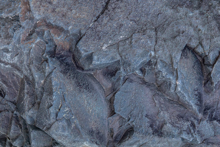 石化熔岩的结构和背景。史前岩层