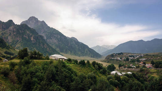 夏天 建筑学 美丽的 自然 乡村 高加索 旅游业 格鲁吉亚