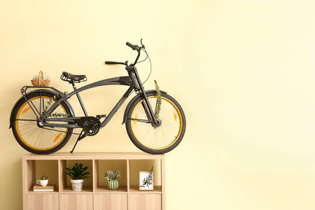 趋势 自行车 在室内 要素 时尚 公寓 房间 米色 美丽的