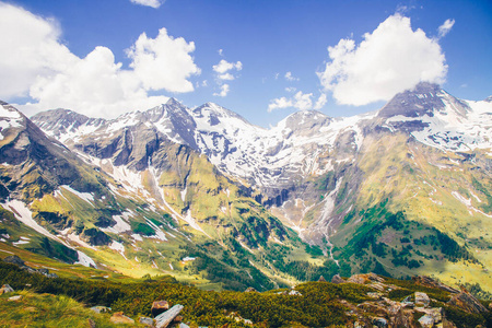 落基山脉风景，阿尔卑斯山，奥地利。格罗斯格洛克纳。山景。