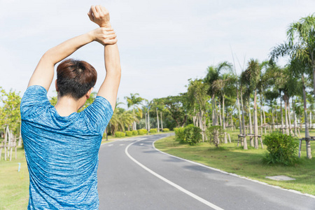 成人 跑步者 后面 健康 活动 放松 公园 锻炼 早晨 饮食
