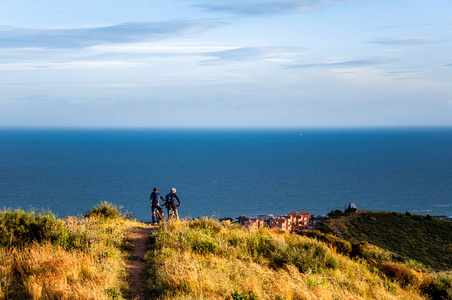 海滩 太阳 夏天 旅行 全景图 海洋 风景 海岸 日落 自然