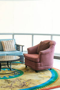 座位 放松 枕头 扶手椅 公寓 植物 空的 休息室 椅子