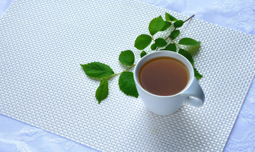 茶托 薄荷 早晨 热的 杯子 勺子 食物 咖啡 浓缩咖啡