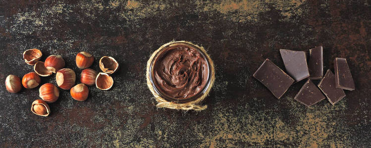 玻璃 巧克力 奶油 传播 自制 糕点糖果 坚果 美食家 早餐