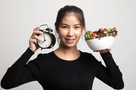 营养 女孩 时钟 美丽的 美味的 早餐 肖像 女人 饮食