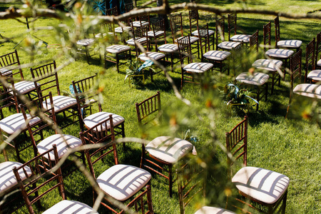 美女 仪式 婚礼 浪漫的 奢侈 花园 聚会 夏天 椅子 餐饮