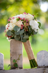连衣裙 花的 婚礼 美丽的 花束 新娘 订婚 庆祝 结婚