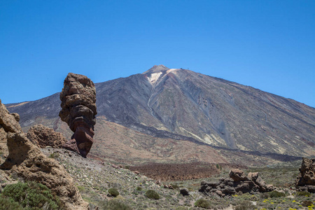 罗克辛查多和泰德峰火山。泰德西班牙加那利群岛特内里费国家公园。泰德火山