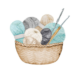 手工钩针图标插图斯堪的纳维亚复古风格照片