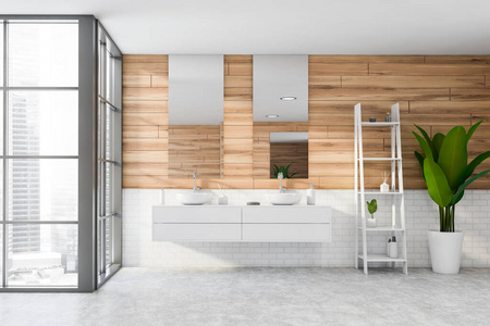 设计师 放松 木材 提供 浴室 混凝土 贵宾 镜子 房子
