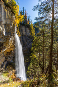 欧洲 奥地利 自然 阿尔卑斯山 目的地 秋天 瀑布 旅行