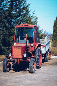 准备 培养 自然 齿轮 拖拉机 风景 农田 物流 农场 灰尘