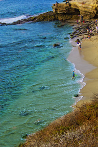 天空 海岸 海岸线 波浪 美国 加利福尼亚 海景 岩石 海滩