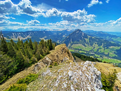 旅游业 春天 美丽的 攀登 地标 瑞士人 登山 范围 夏天