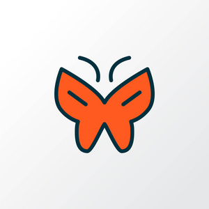 蝴蝶图标彩色线条符号.优质隔离蛾元素,时尚风格.照片