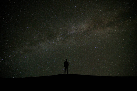 旅行 气氛 流星 傍晚 照明 阴影 闪耀 旅行者 小山 彗星