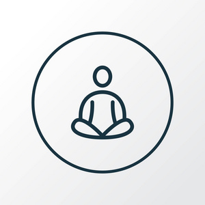 冥想图标线符号.时尚风格的优质独立瑜伽元素.照片