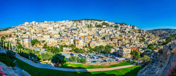 以色列大卫城耶路撒冷鸟瞰图照片