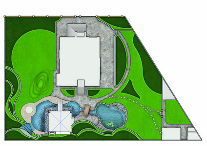 景观设计师设计酒店后院游泳池平面图景观设计师设计别墅后院平面图