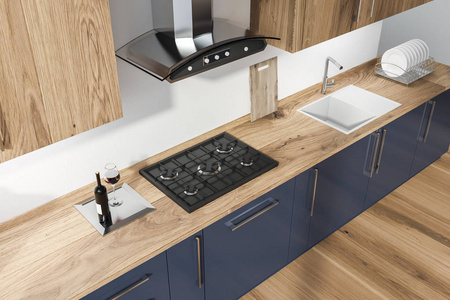 俯视凳子厨房台面俯视图照片