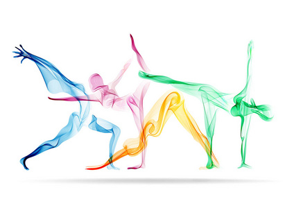 抽象的女性轮廓,瑜伽姿势,体式瑜伽女子剪影在莲花姿势坐在风景如画的