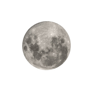 南半球的满月孤立在白色上图片