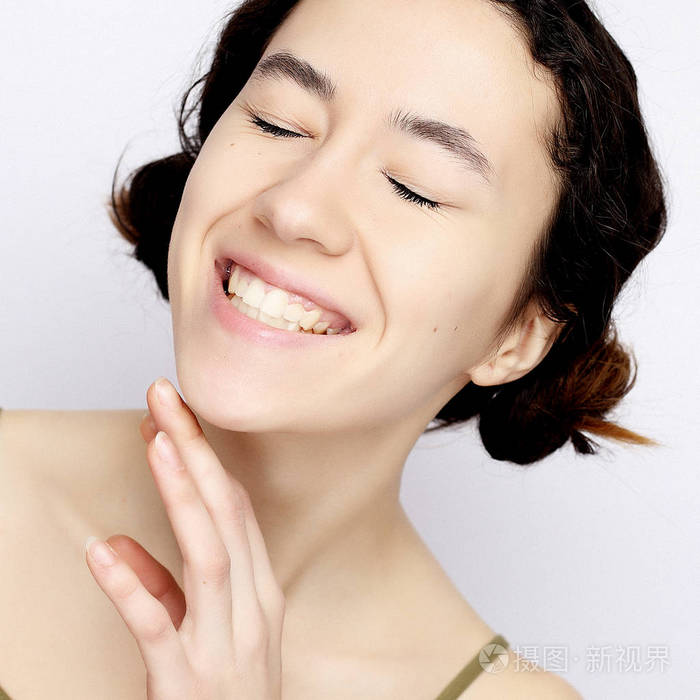 积极的人类情绪快乐情感少女的头像