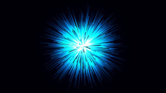 许多灯抽象的蓝色光球,在黑色背景上旋转激光,无缝循环.