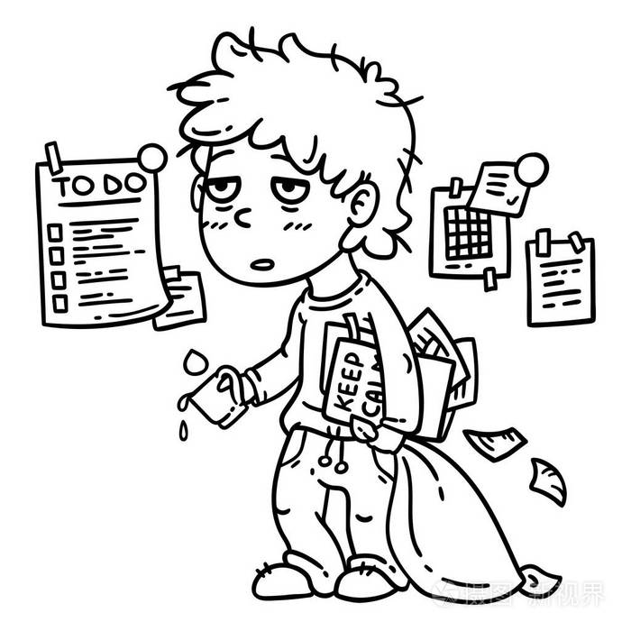 努力工作的人疲倦的人