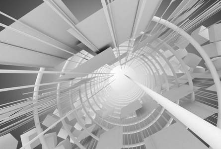 建构抽象的空间建构背景.三维插图摄影图
