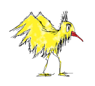 无助的鸟孤立鸟手绘素描插图照片