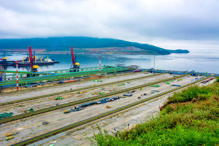 top view of the port, many different cocks and overloading of co