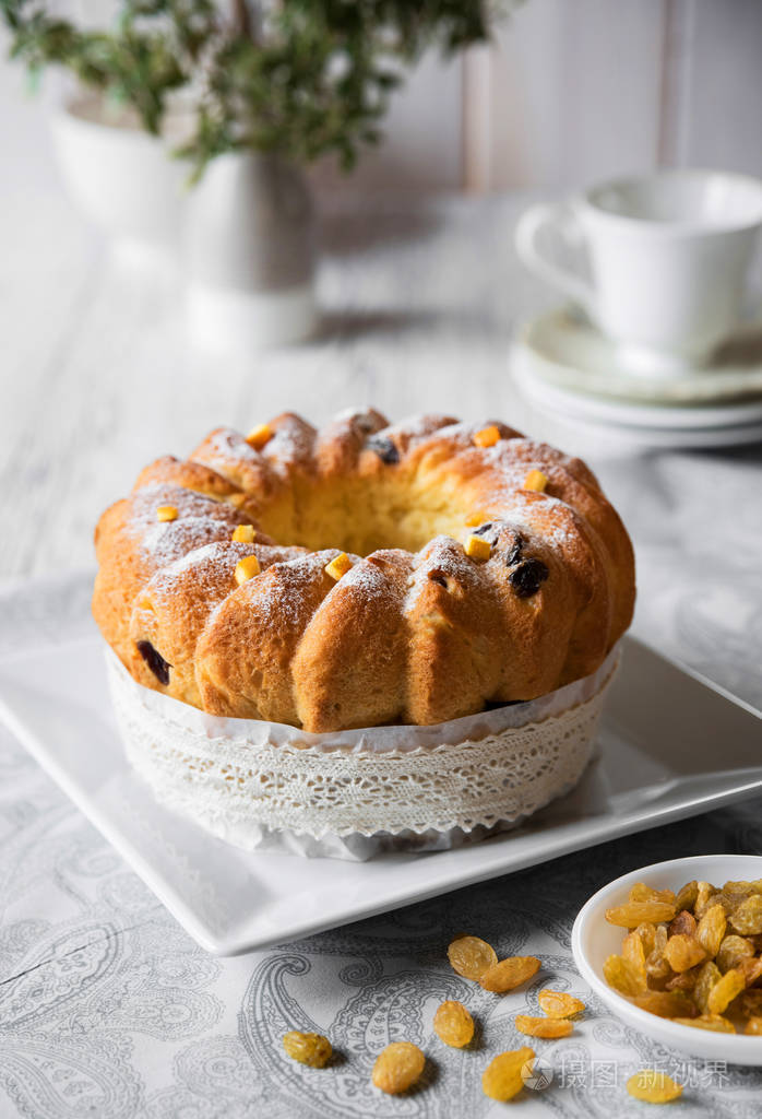 复活节葡萄干面包.俄罗斯kulich paska,波兰babka sw