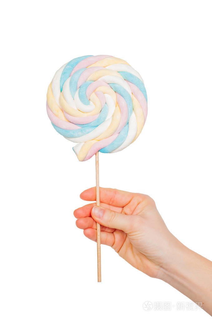 白色背景糖果棒棒糖